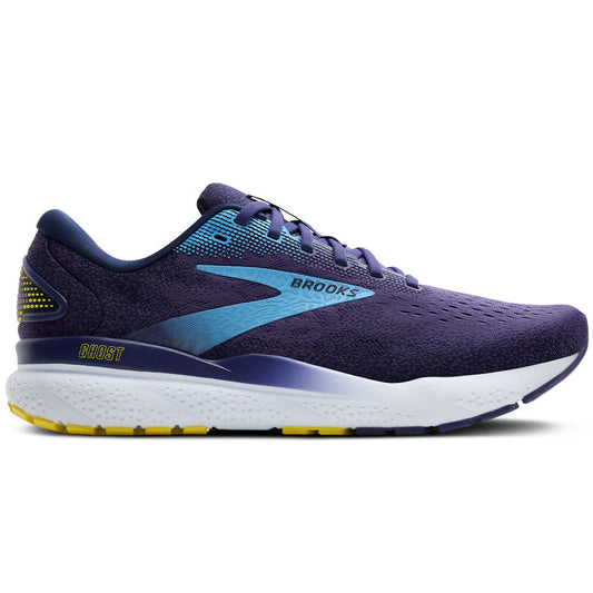 Men's Brooks Ghost 16, Blue/Bonnie Blue/Yellow, 8.5 D Medium