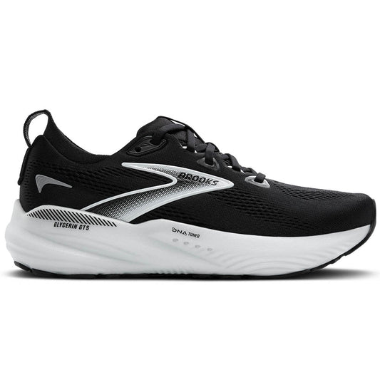 Men's Brooks Glycerin GTS 22, Black/Grey/White, 8 D Medium