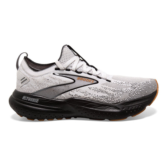 Men's Brooks Glycerin StealthFit 21, White/Grey/Black, 7 D Medium