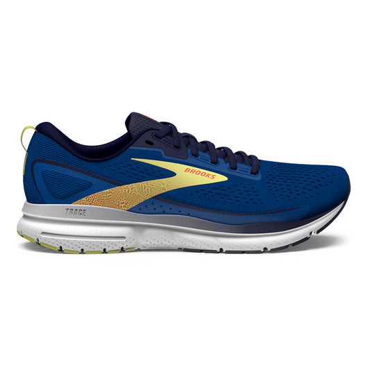 Men's Brooks Trace 3, Blue/Peacoat/Yellow, 7 D Medium