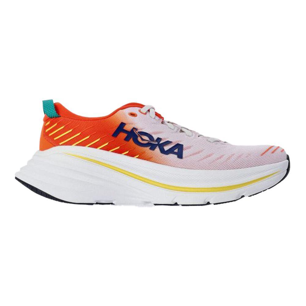 Men's Hoka Bondi X, Blanc De Blanc/Flame, 12.5 D Medium