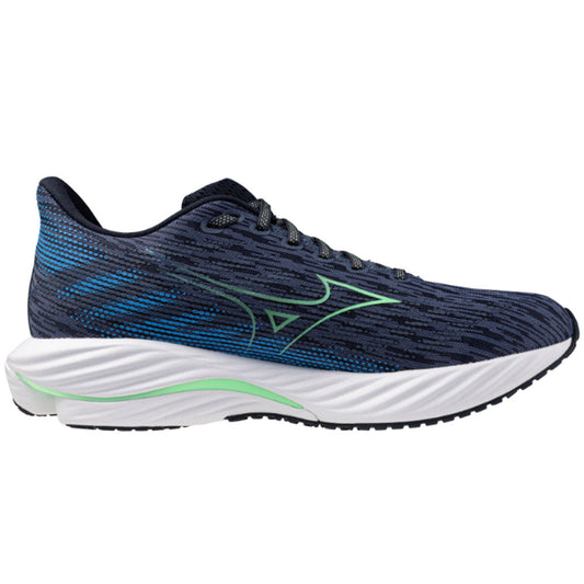 Men's Mizuno Wave Rider 28, Vintage Indigo/Neo Mint, 12.5 D Medium