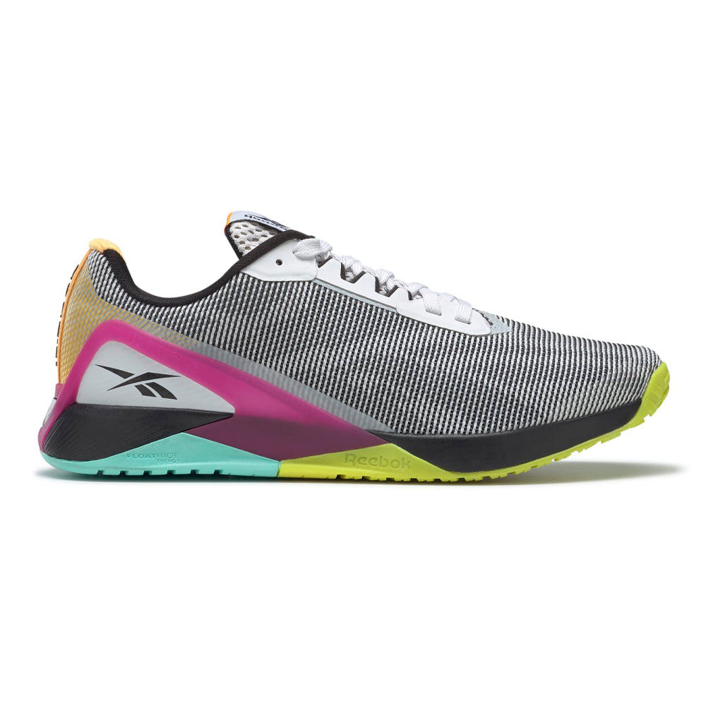 Men's Reebok Nano X1 Grit, FTWR White/Core Black/Pursuit Pink, 12.5 D Medium