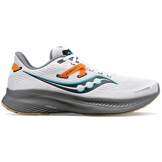 Men's Saucony Guide 16, White/Gravel, 9.5 D Medium