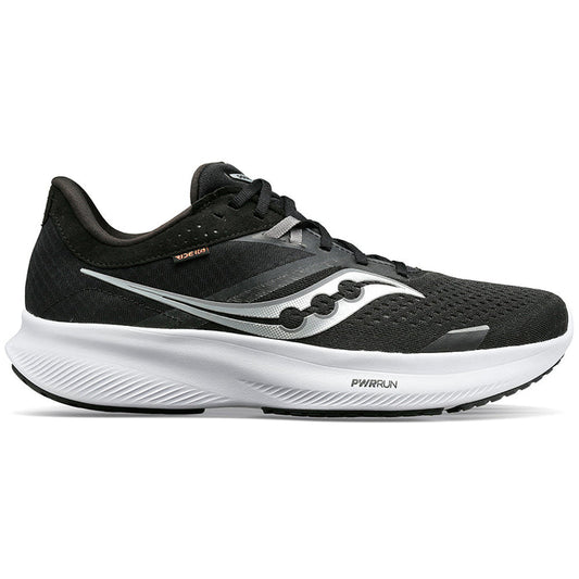Women's Saucony Ride 16, Black/White, 6 B Medium