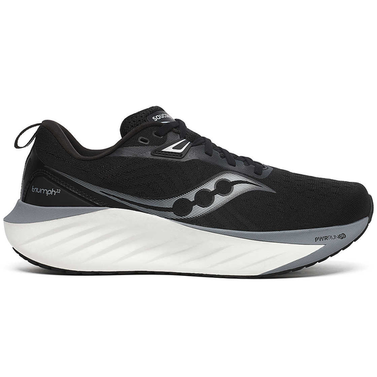 Men's Saucony Triumph 22, Black/White, 12 D Medium