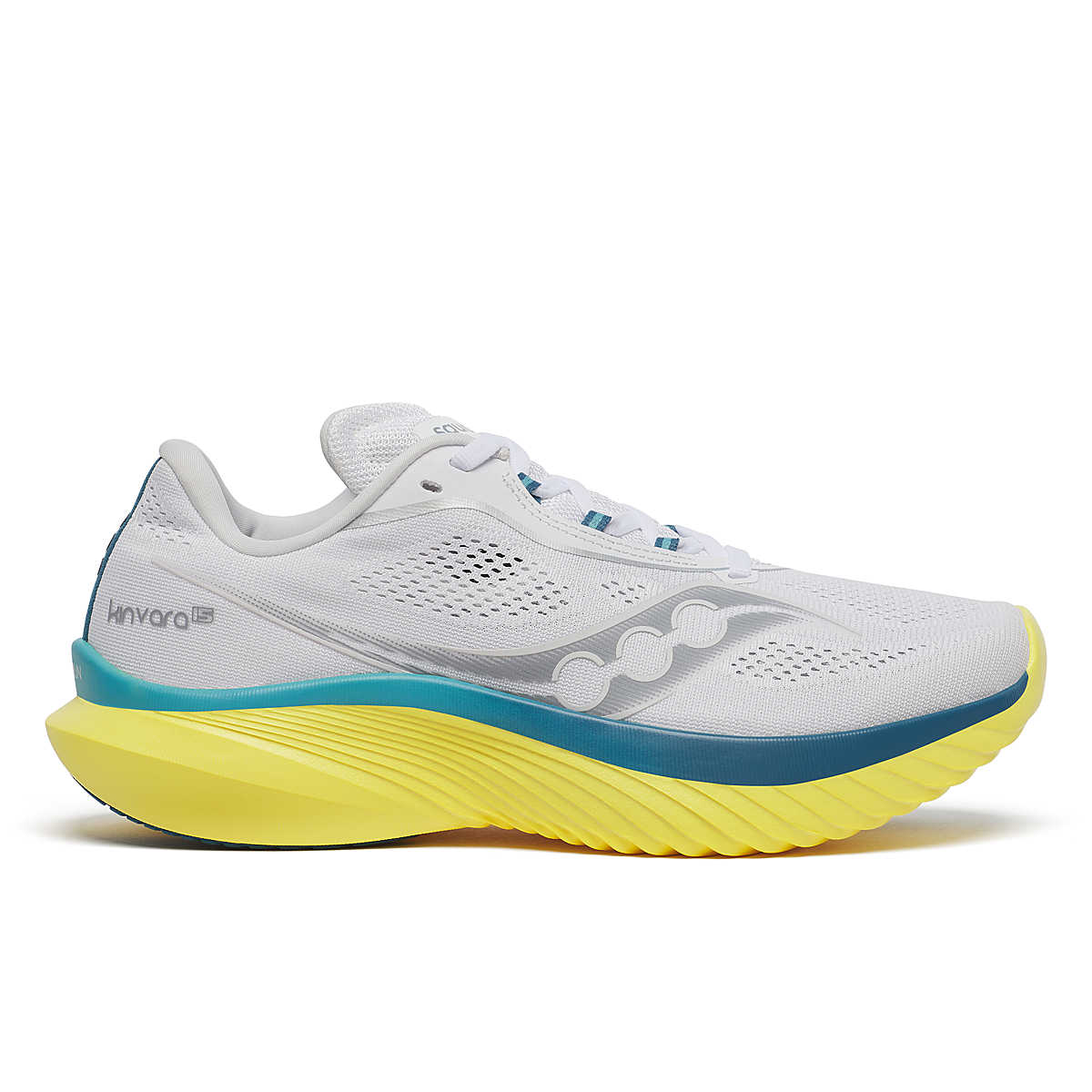 Women's Saucony Kinvara 15, White/Finch, 5 B Medium