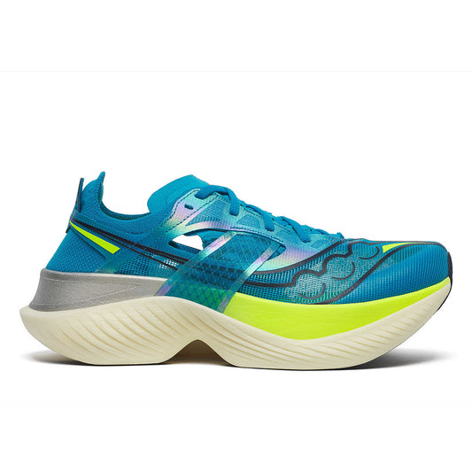 Women's Saucony Endorphin Elite, Viziblue/Citron, 9 B Medium
