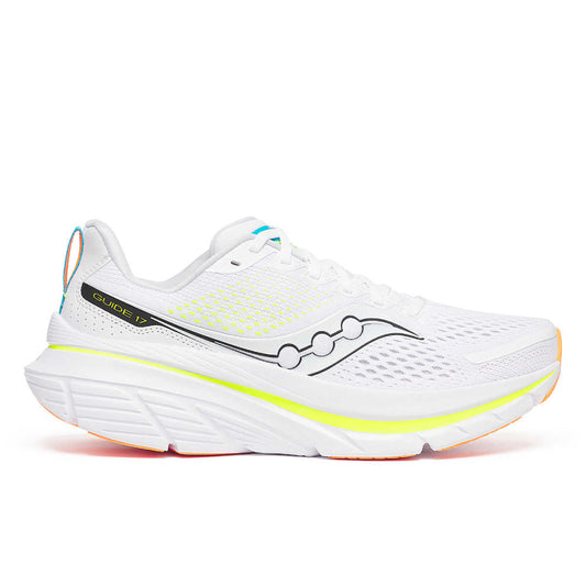 Men's Saucony Guide 17, White/Black, 12.5 D Medium