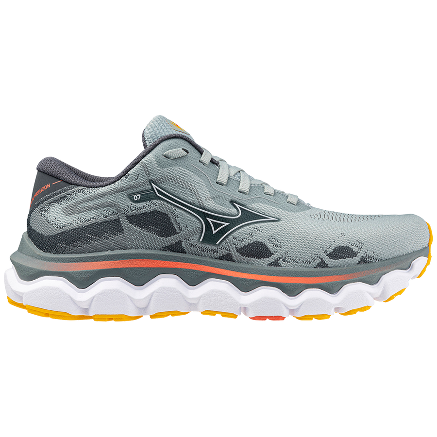 Women's Mizuno Wave Horizon 7, Grey Mist/White, 7.5 B Medium