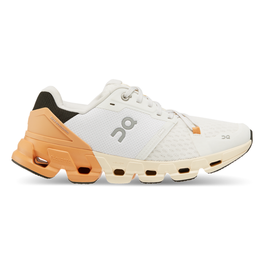 Women's On Cloudflyer 4, White/Copper, 10 B Medium