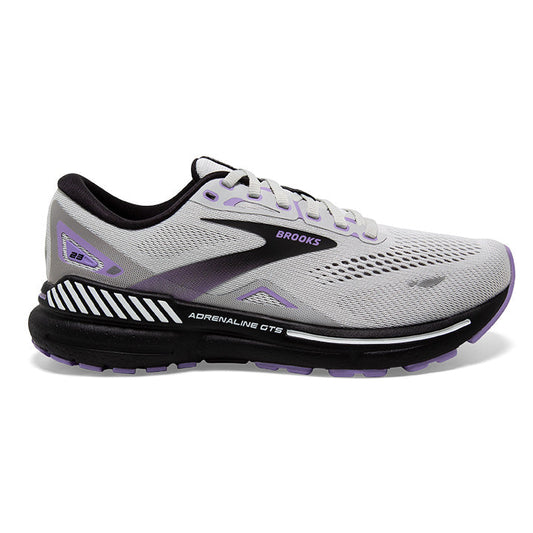 Women's Brooks Adrenaline GTS 23, Grey/Black/Purple, 5.5 2A Narrow
