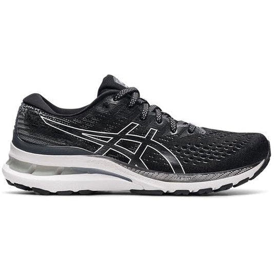 Women's Asics GEL-Kayano 28, Black/White, 6.5 2A Narrow