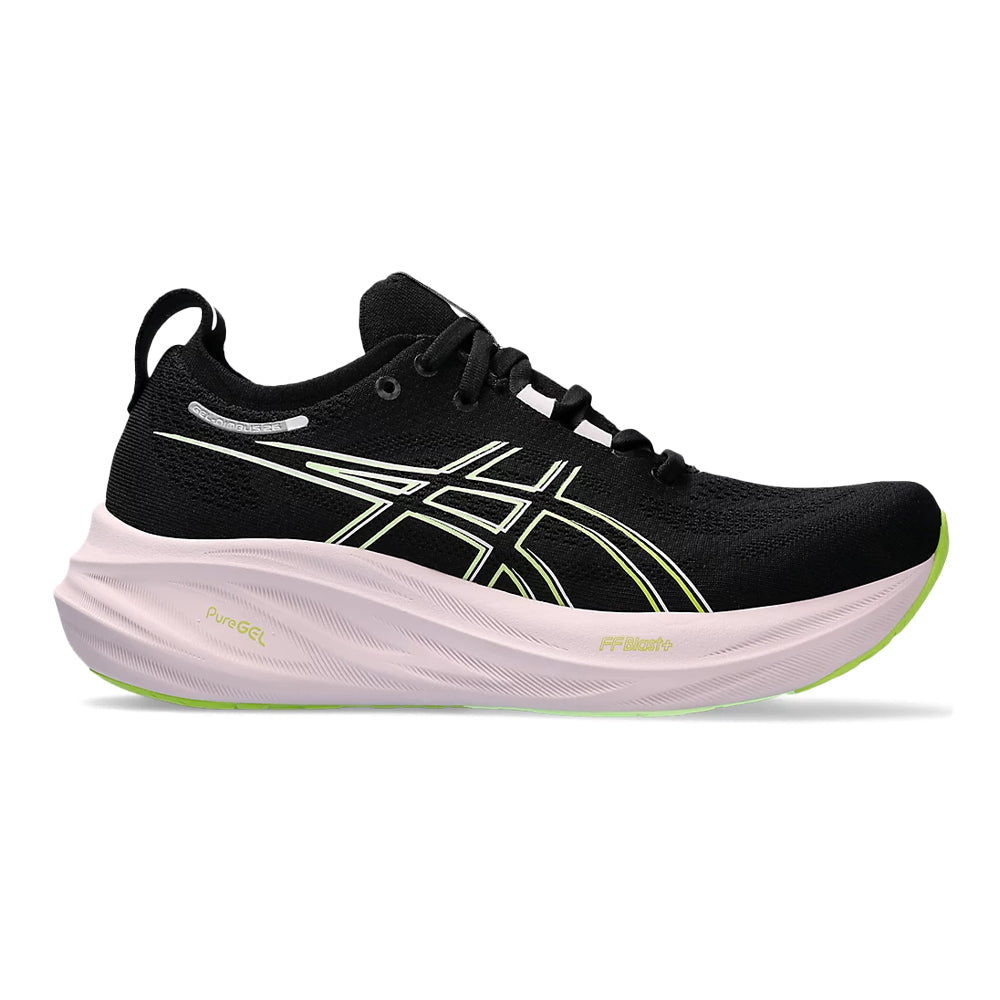 Women's Asics GEL-Nimbus 26, Black/Neon Lime, 9.5 B Medium