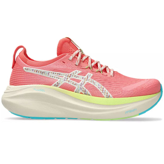 Women's Asics Gel-Nimbus 27 TR, Nature Bathing/Guava, 7 B Medium