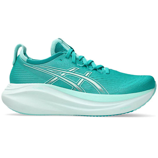 Women's Asics Gel-Nimbus 27, Wave Teal/Illuminate Mint, 7 B Medium