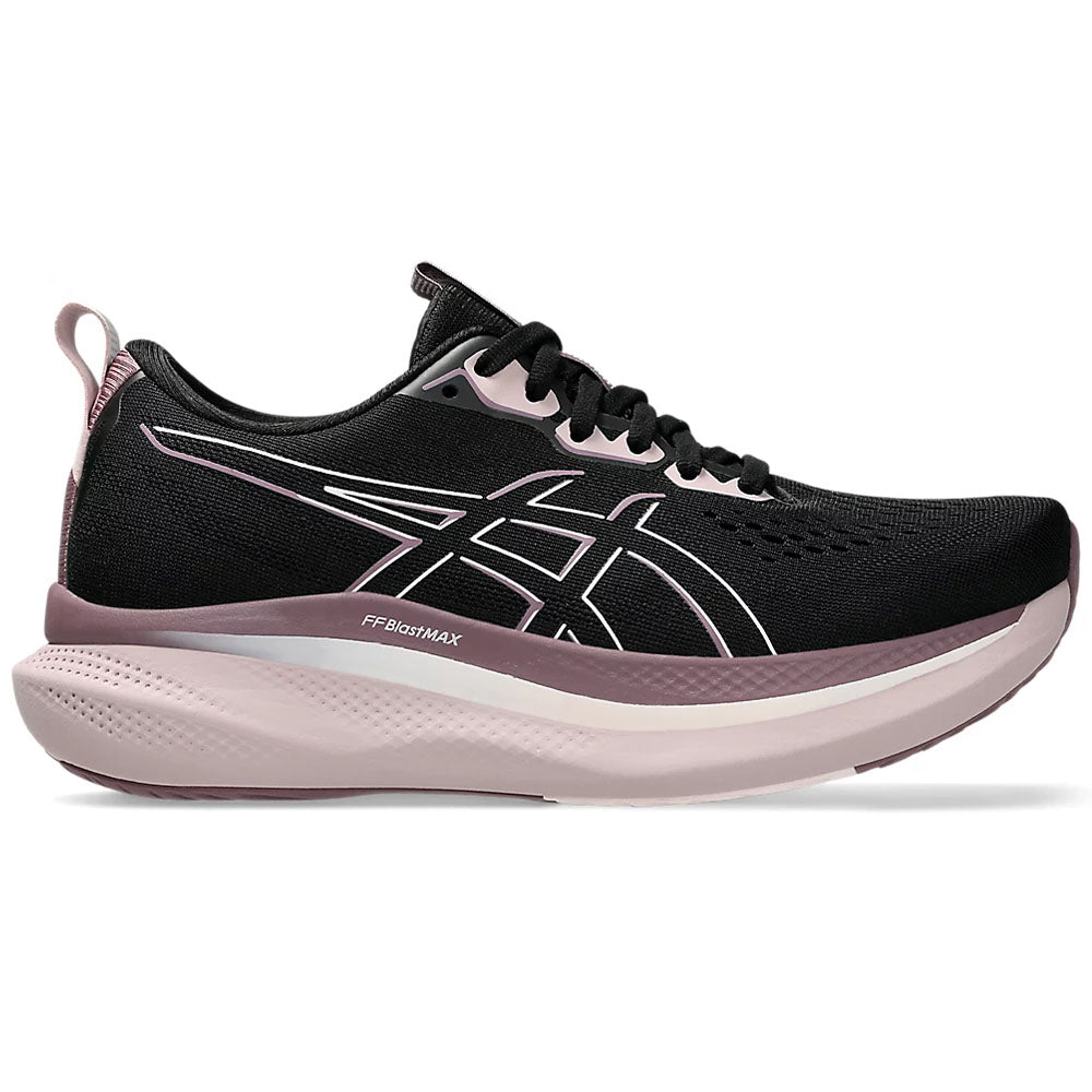 Women's Asics Glideride Max, Black/Pale Pink, 9.5 B Medium