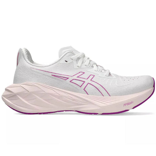 Women's Asics Novablast 4, White/Soothing Sea, 5 B Medium