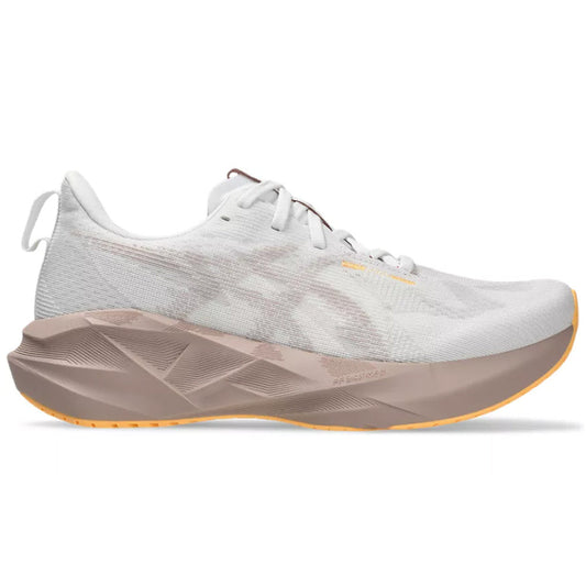 Women's Asics Novablast 5, White/Fawn, 10 B Medium