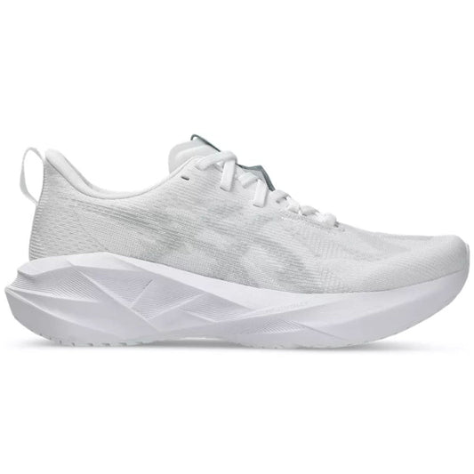 Women's Asics Novablast 5, White/Piedmont Grey, 9 B Medium