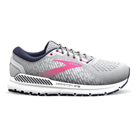 Women's Brooks Addiction GTS 15, Oyster/Peacoat/Lilac Rose, 5 2A Narrow