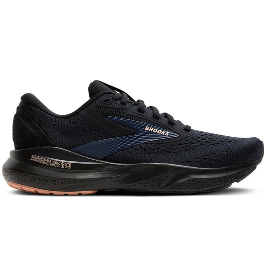 Women's Brooks Adrenaline GTS 24, Black/Peacoat/Peach, 9 B Medium