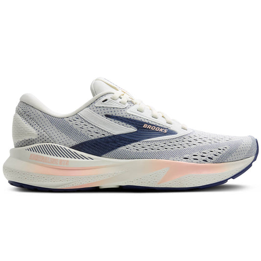 Women's Brooks Adrenaline GTS 24, Grey/Blue Ribbon/Peach, 10 B Medium