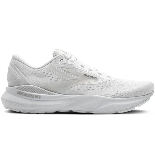 Women's Brooks Adrenaline GTS 24, White/Oyster/Alloy, 9 D Wide