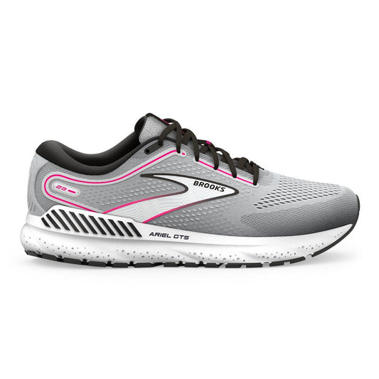 Women's Brooks Ariel GTS 23, Grey/Black/Pink, 12 D Wide