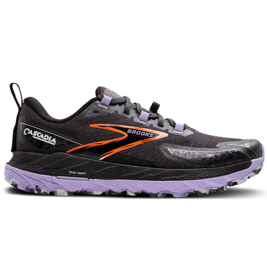 Women's Brooks Cascadia 18, Ebony/Sweet Lavender/Copper, 11 B Medium