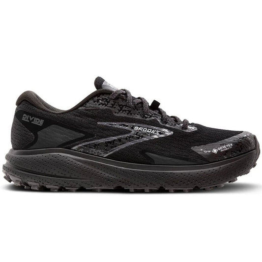 Women's Brooks Divide 5 GTX, Black/Alloy/Primer Grey, 7.5 B Medium