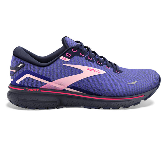 Women's Brooks Ghost 15, Blue/Peacoat/Pink, 9.5 B Medium