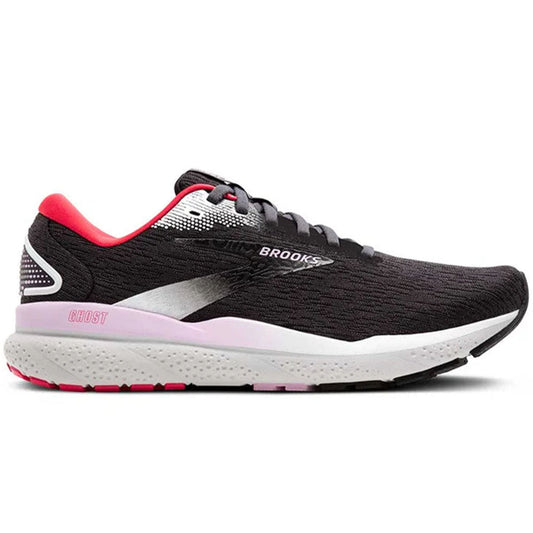 Women's Brooks Ghost 16, Black/Ebony/Raspberry, 5 B Medium