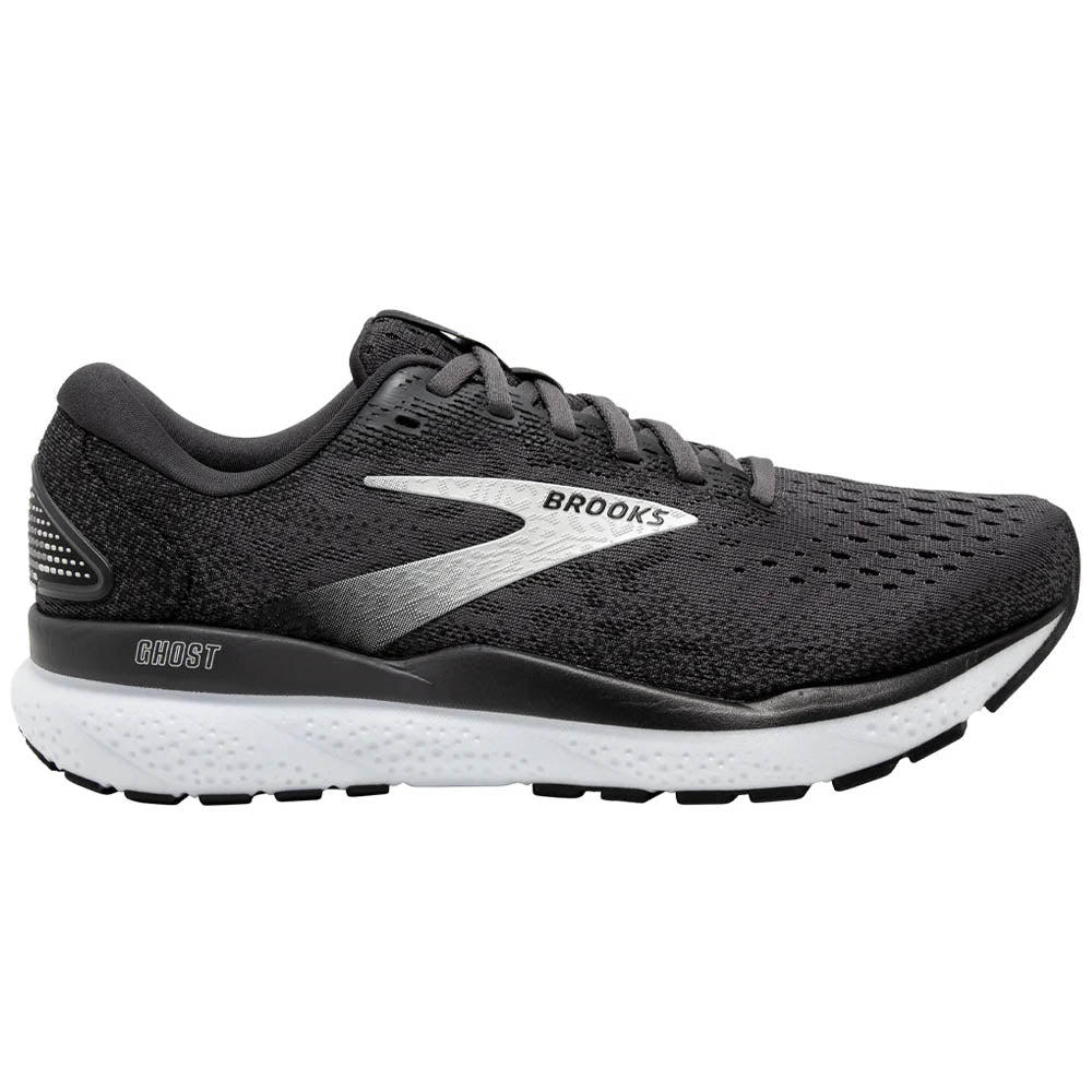 Women's Brooks Ghost 16, Black/Grey/White, 11.5 D Wide