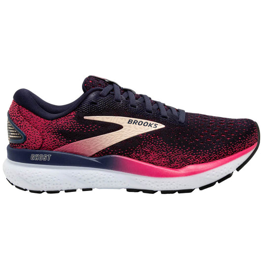 Women's Brooks Ghost 16, Peacoat/Raspberry/Apricot, 5 D Wide