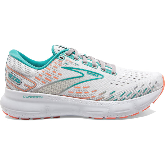 Women's Brooks Glycerin 20, Oyster/Latigo Bay/Coral, 12 B Medium