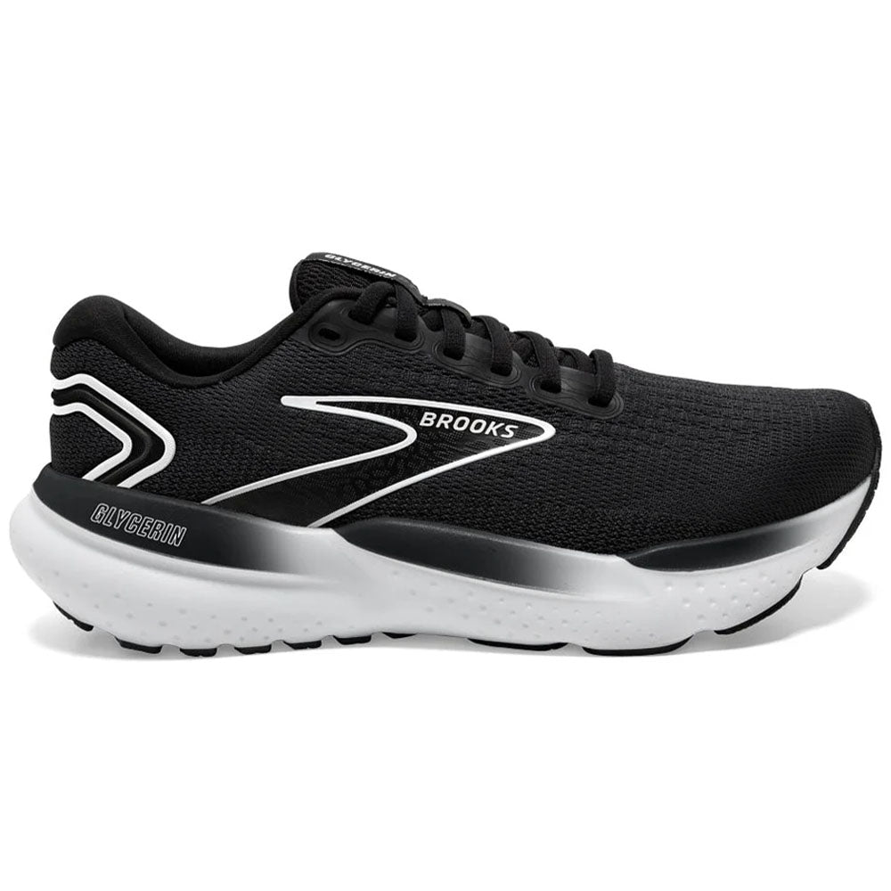 Women's Brooks Glycerin 21, Black/Grey/White, 10 B Medium