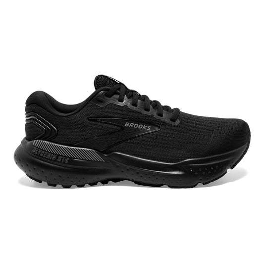 Women's Brooks Glycerin GTS 21, Black/Black/Ebony, 12 D Wide