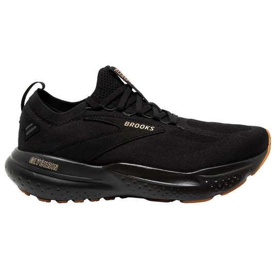 Women's Brooks Glycerin StealthFit 21, Black/Cream/Biscuit, 9.5 B Medium