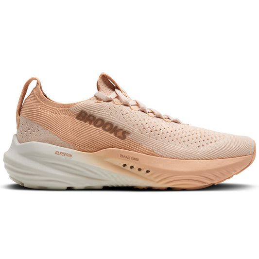 Women's Brooks Glycerin StealthFit 22, Almond Peach/Almond/Portabella, 6 B Medium