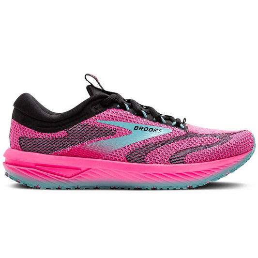 Women's Brooks Revel 7, Knockout Pink/Black/Aqua, 7.5 B Medium