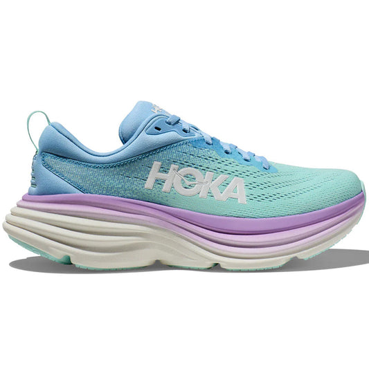 Women's Hoka Bondi 8, Airy Blue/Sunlit Ocean, 5 D Wide