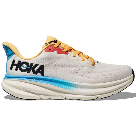 Women's Hoka Clifton 9, Blanc De Blanc/Swim Day, 9 B Medium