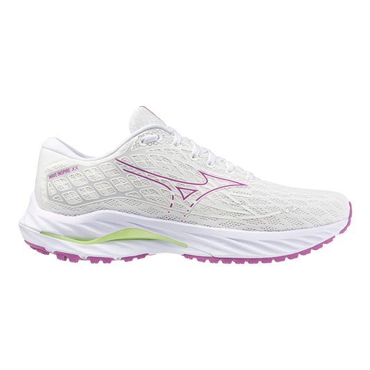 Women's Mizuno Wave Inspire 20, White-Rosebud, 6.5 B Medium