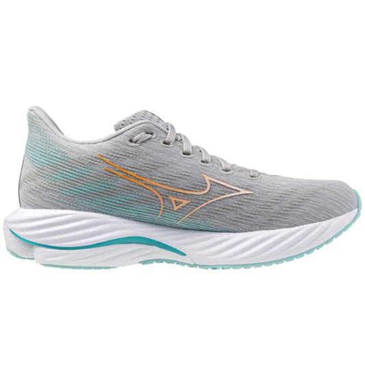 Women's Mizuno Wave Rider 28, Harbor Mist/White, 8 B Medium