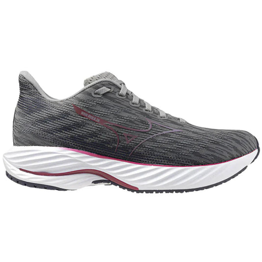 Women's Mizuno Wave Rider 28, Ultimate Grey/Cosmo Chrome, 7 B Medium