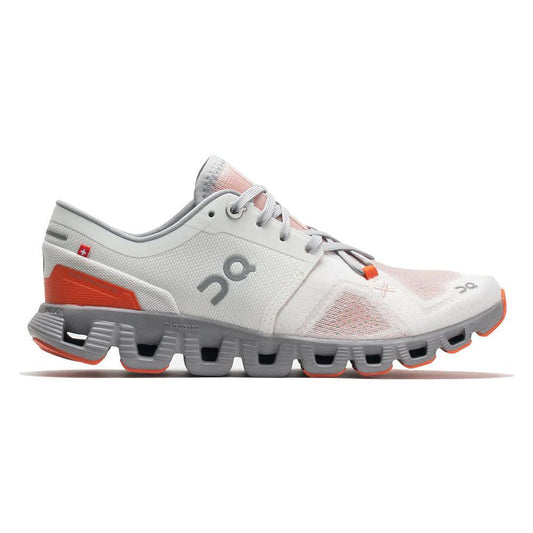 Women's On Cloud X 3, Ivory/Alloy, 8.5 B Medium