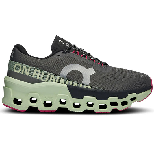 Women's On Cloudmonster 2, Asphalt/Lima, 6.5 B Medium