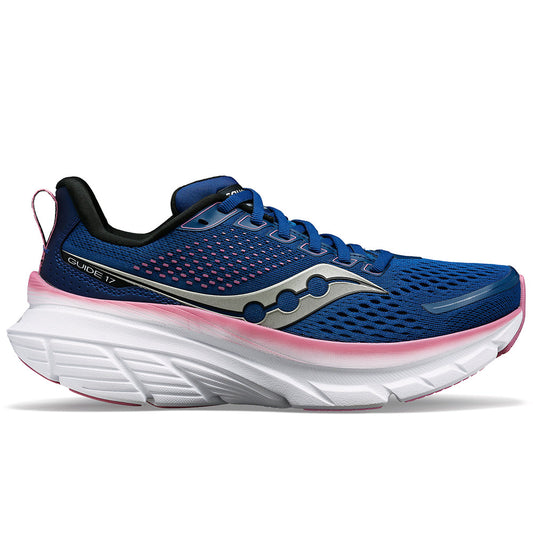 Women's Saucony Guide 17, Navy/Orchid, 9.5 2E Extra Wide
