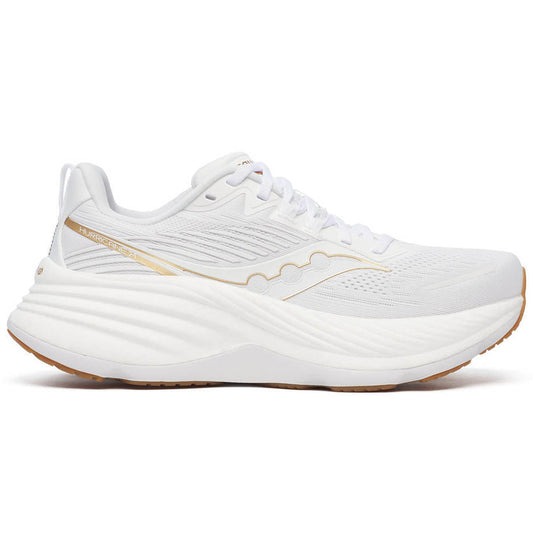 Women's Saucony Hurricane 24, White/Gold, 10.5 B Medium